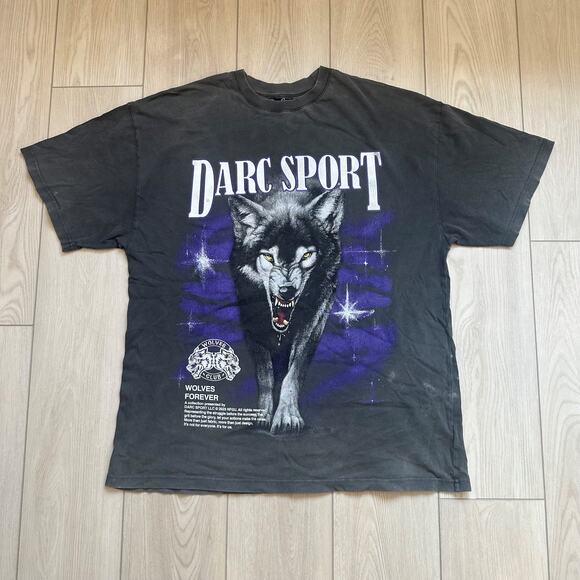 Darc Sport Premium Vintage purple wolf graphic gym athletic lifting t-shirt L - Picture 1 of 4